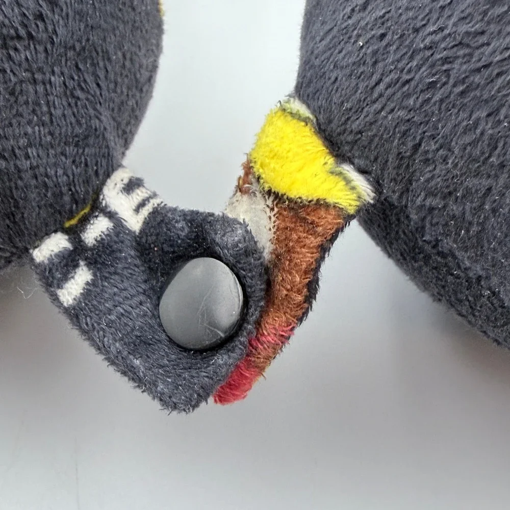 Buc-ee's Travel Neck‎ Pillow OS Black All Over Beaver Logo Print Snap Closure